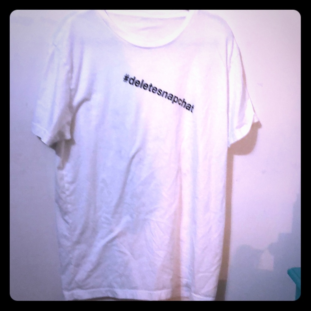 White #Delete Snapchat T- shirt